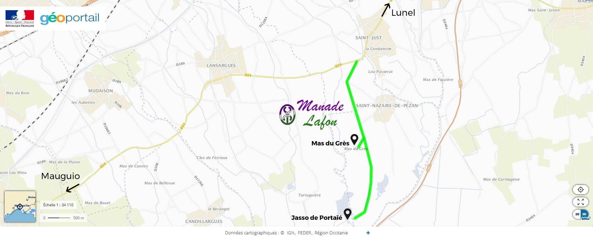 plan accès Manade Lafon